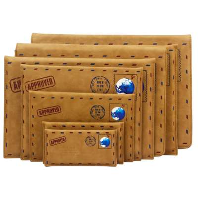 Retro brief envelope protective leather case