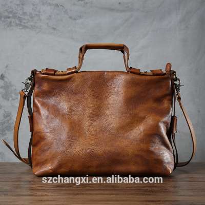 Vintage Buffalo Leather Messenger Satchel Laptop Briefcase Men's Bag Crazy Vintage Leather Messenger Briefcase Bag