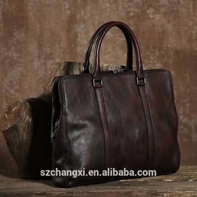 Men's Leather Satchel Briefcase Messenger Shoulder Bag Tote